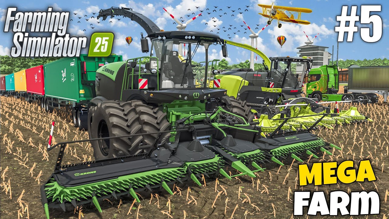 МЕГАФЕРМА С УБОРКОЙ КУКУРУЗЫ В FS25 | Игровой процесс FS25 | Замедленная съемка |