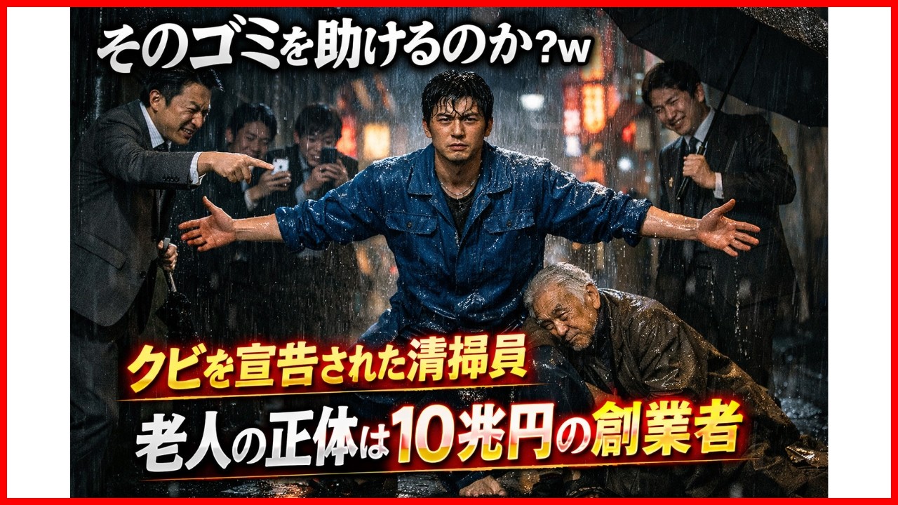 「清掃員は床を舐めてろｗ」妹の手術代を捨てて老人を救った俺。直後、4兆円企業の会長が現れ上司が真っ青に…【人生逆転】