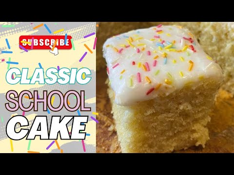 EASY SCHOOL CAKE RECIPE Classic UK Traybake with Icing Sprinkles