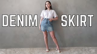 12 DENIM SKIRT OUTFIT IDEAS | Lookbook