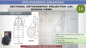 Engineering Drawing | Sectional Orthographic Projection Problem 16 | Learn with Nikhil