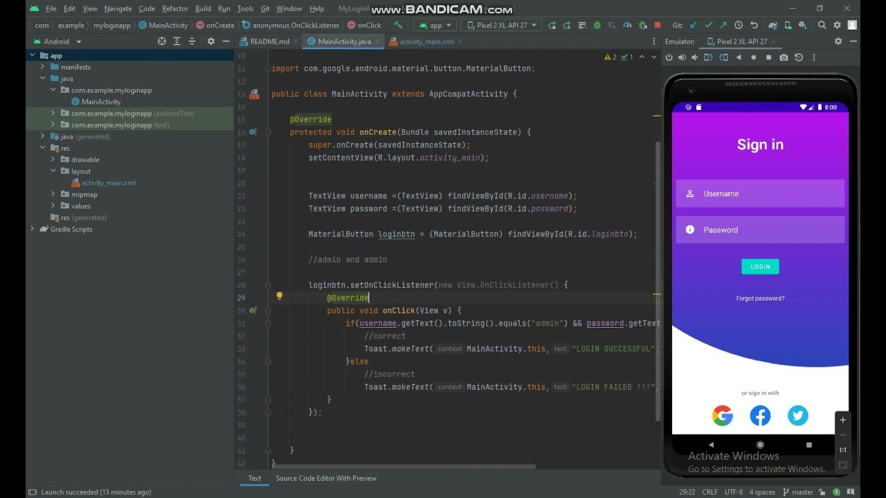 Project name- login page app/ class-IF6I-C