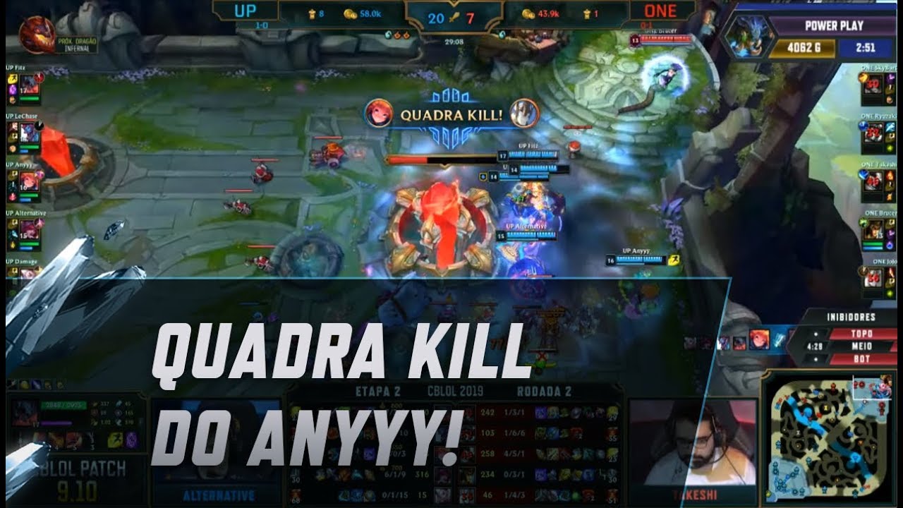 lol esports br assista ao vivo CBLoL 2019: 2ª Etapa - Quadra kill do Anyyy!