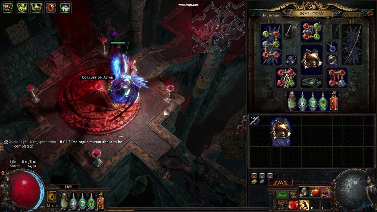 Path of Exile - Double corrupt a 30% and overvalued shaped Kaom's Heart!!