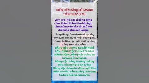 KIẾM TIỀN BẰNG SỨC MẠNH TIỀM THỨC (P.18)