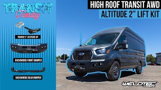 Best Overlander High Roof Ford Transit AWD Mods | Suspension Upgrade 2' Altitude Lift Kit