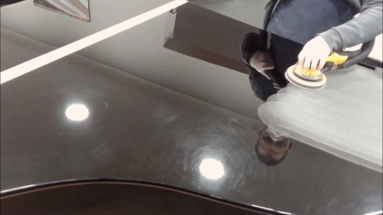 Restoring 'Piano Black' (Polyester Resin) Grand Piano Top Sanding and