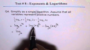 Simplify Logarithm with different base Q4