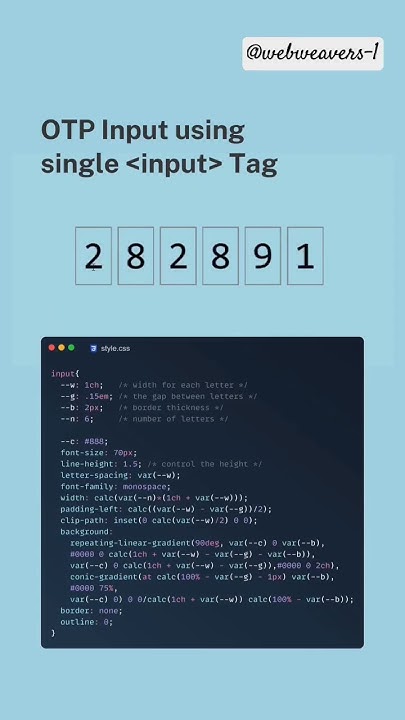 OTP Input Using a Single input Tag! | Simple & Efficient! 🚀🔥 - YouTube
