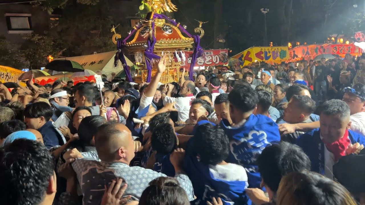 【注・喧嘩有り】【瀬田神輿荒れた宮入り】令和7年　瀬田玉川神社例大祭　瀬田神輿（宮神輿）宮入り（神楽殿前引き渡し〜着御・一本締め）