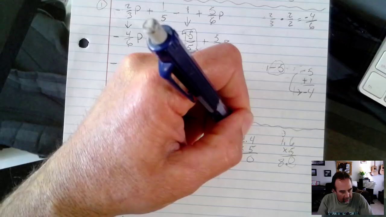 3b, Combining like terms with rational coefficients - YouTube