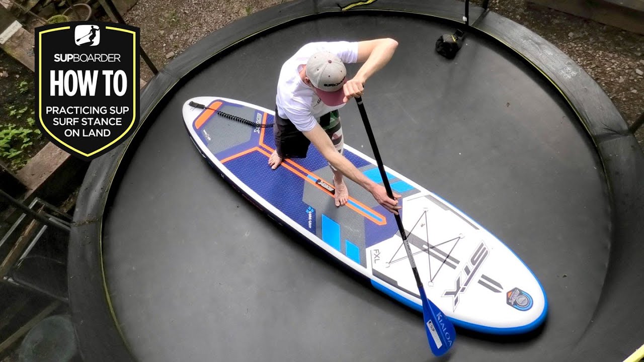 Practicing SUP surf stance on land / How to SUP video YouTube