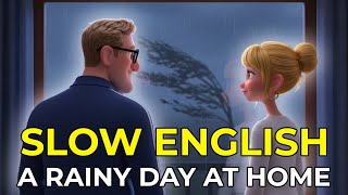 A Rainy Day at Home | English Story for Beginners | Slow English Practice