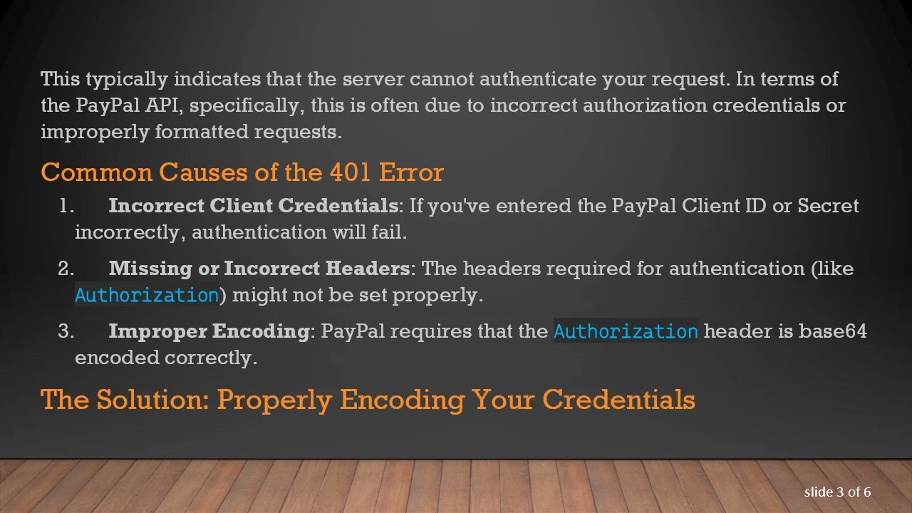 Resolving PayPal API Access Token Errors