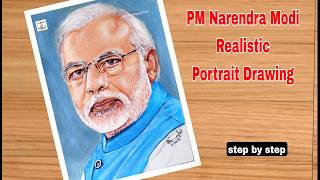 PM Narendra Modi Drawing/ How to draw a realistic portrait of Narendra Modi/ Commission Work screenshot 5
