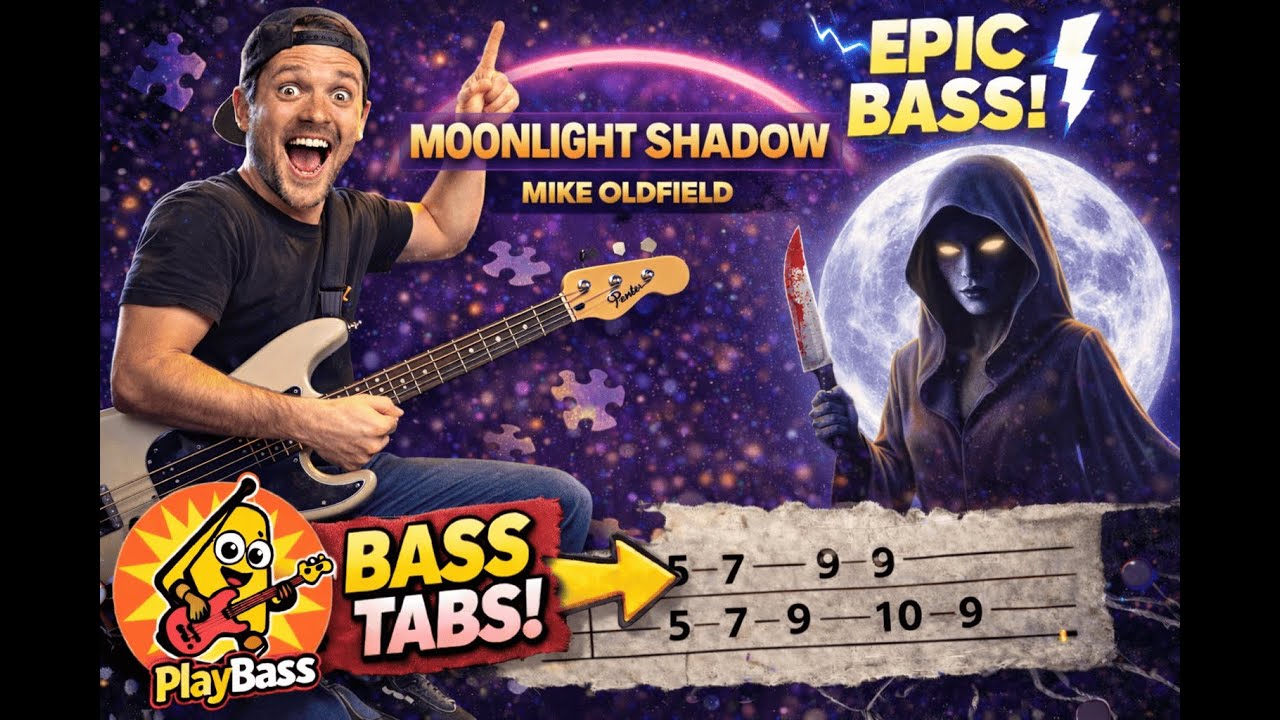 Moonlight Shadow - Mike Oldfield (Bass Cover + Tabs)
