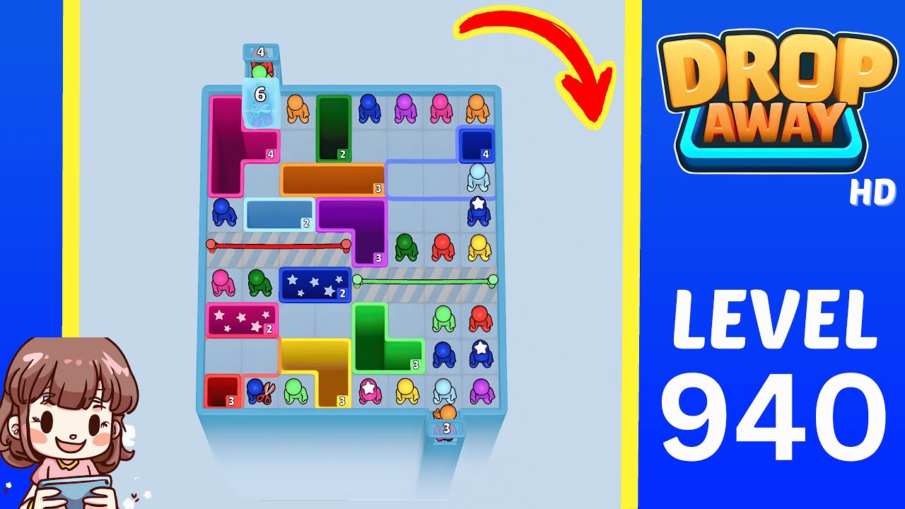Drop Away Level 940 Solution Walkthrough