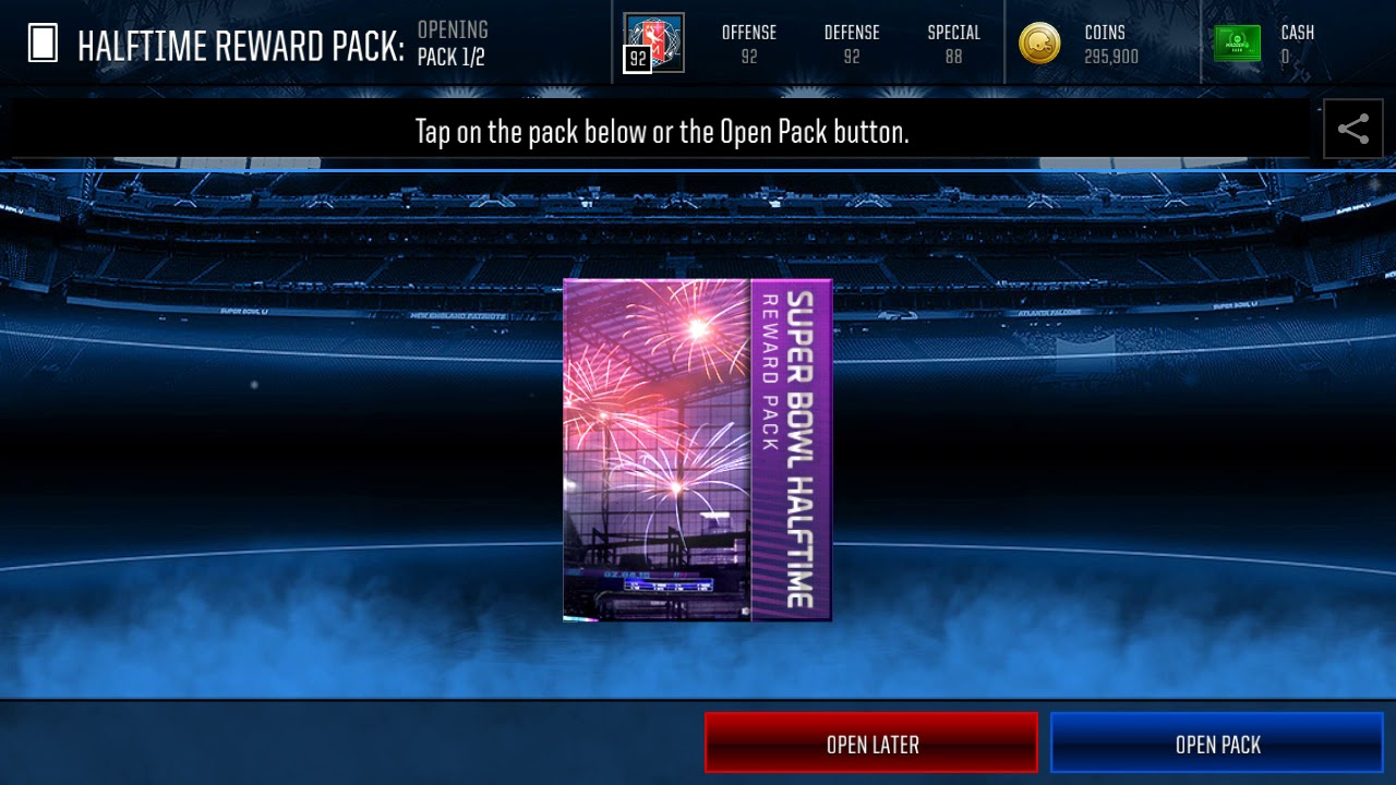 Halftime Reward Pack Opening Madden Mobile