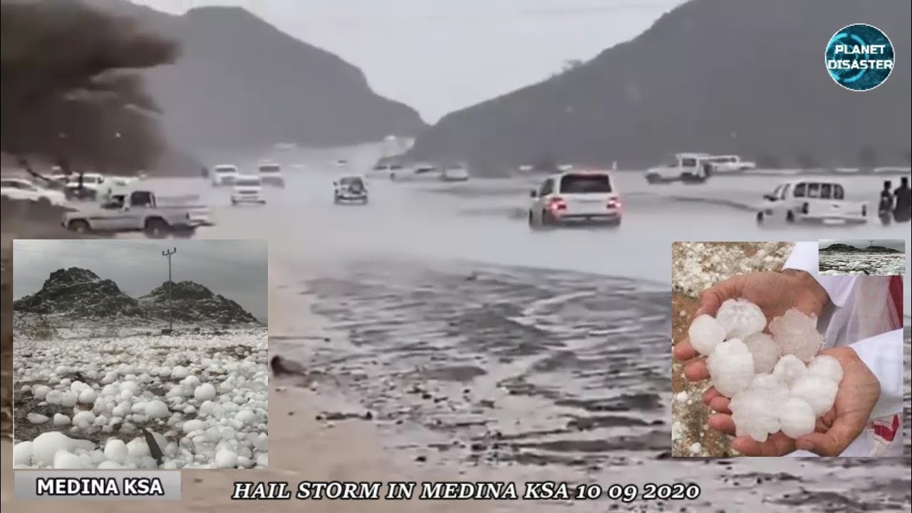 Hail Storm In Medina Saudi Arabia | Crashed cars | 10 09 2020 | PLANET DISASTER