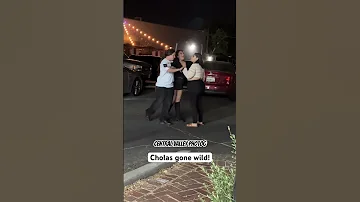 Cholas fighting outside a club near downtown Fresno. #chola #fight #california #shorts #funny