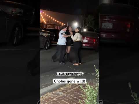 Cholas Fighting Outside A Club Near Downtown Fresno. Chola Fight California Shorts Funny