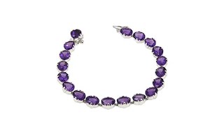 Colleen Lopez 30.97ctw Oval Amethyst 71/2" Line Bracelet