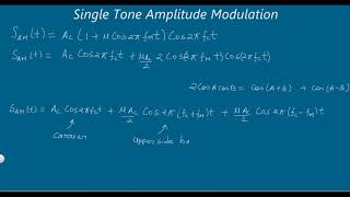 Analog Communication lecture 3 Single Tone Amplitude Modulation #kamaldheeriya