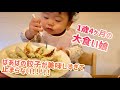 爆食い/1歳4ヶ月/ばあば直伝餃子を大食い！絶対見てほしい！