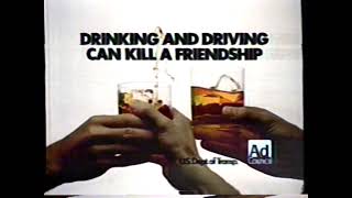 1986 DUI "Friends die from drinking and driving" PSA TV Commercial