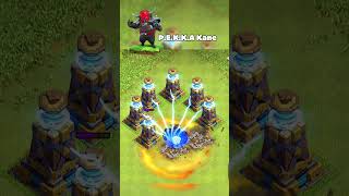 The entire Pekka family versus eight max-level Mega Teslas. #clashofclans