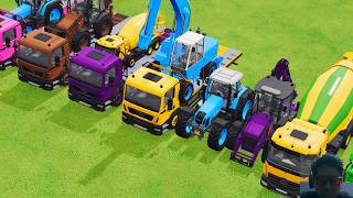 『Farming Simulator 22』でショベルカー、ミキサー車、トラクター、バックホーローダーをトラックで運搬 screenshot 4