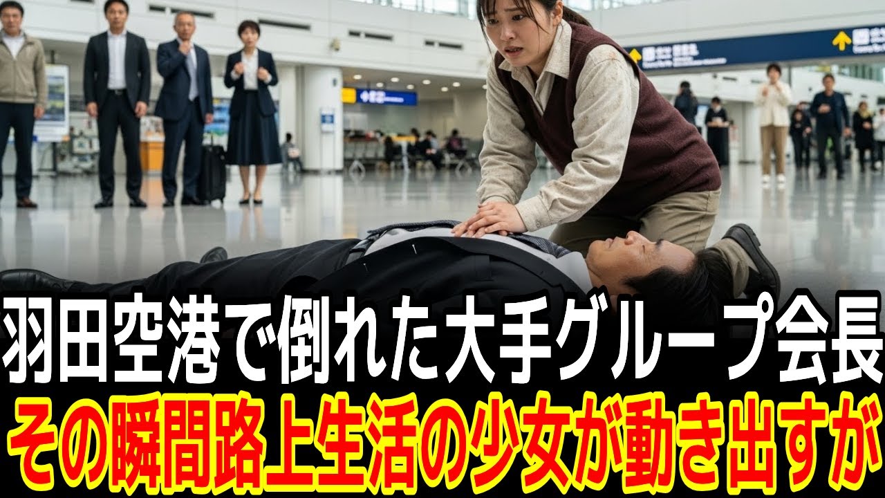 羽田空港で倒れた大手グループ会長その瞬間、路上生活の少女が動き出すが……|感動の実話|衝撃の逆転劇|人生ドラマ|