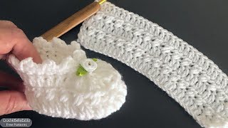 EASY AND SPECIAL TECHNIQUE  STEP BY STEP CROCHET BABY SHOES