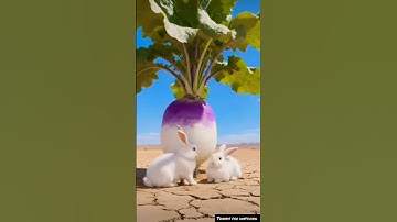The rabbit saved the turnip plant from drying out by watering it 😭 #ai #tree #save #water