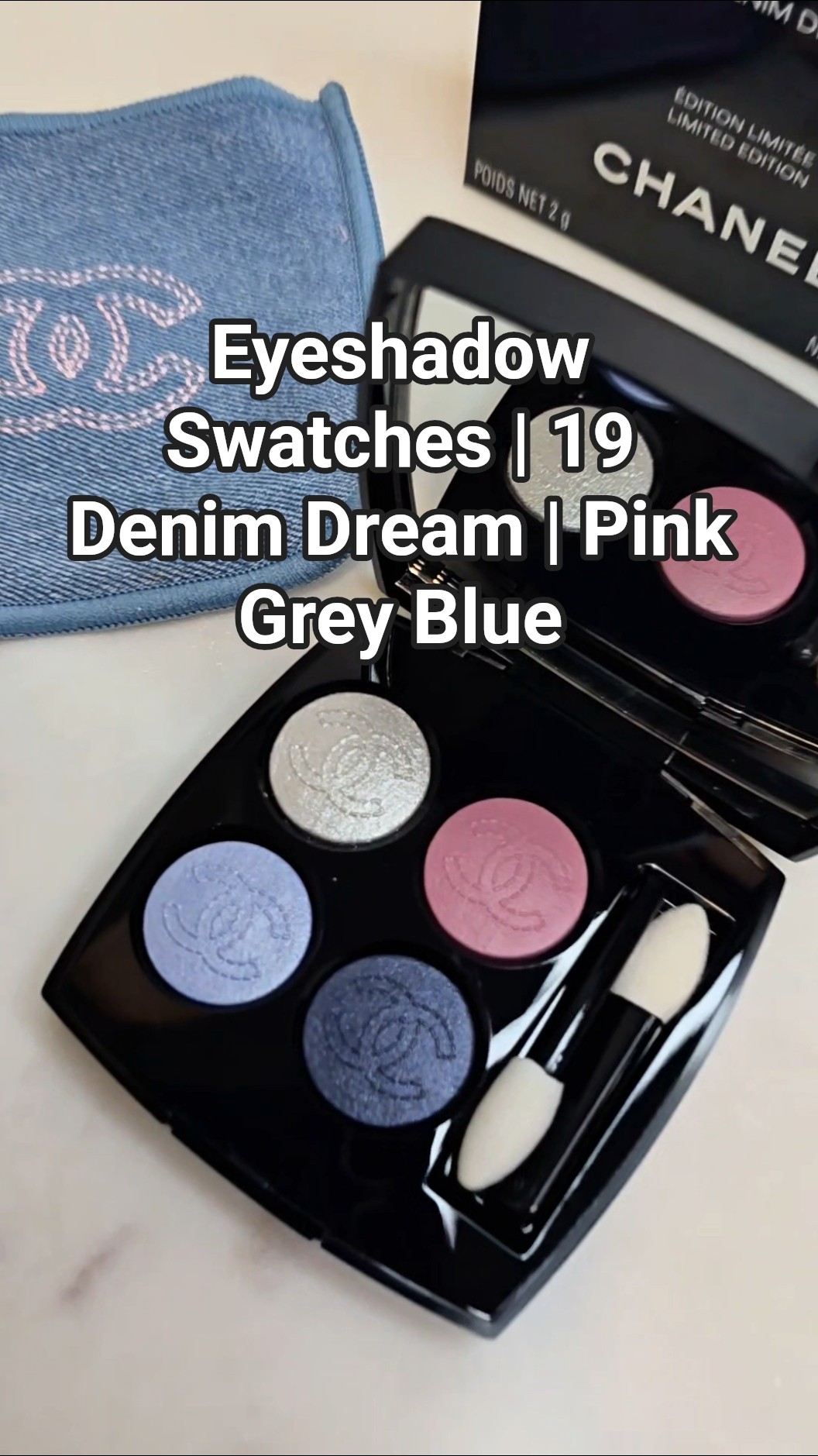 アイシャドウ CHANEL LES 4 OMBRES 19 DENIM DREAM Swatching the NEW Chanel Les 4 Ombres in 19 Denim Dream from the