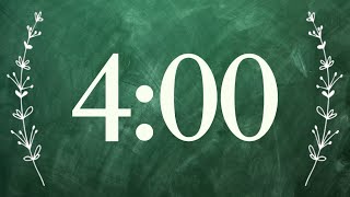 4 Minute Cute Green Chalkboard Timer (Silent)