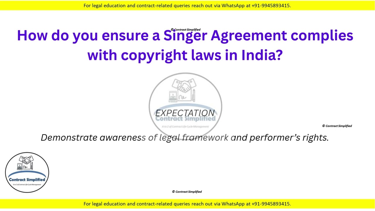 How do you ensure a Singer Agreement complies with copyright laws in India?