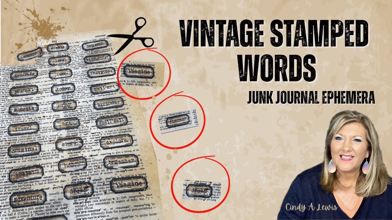 Vintage Word Ephemera for Junk Journals | Easy Stamping Technique