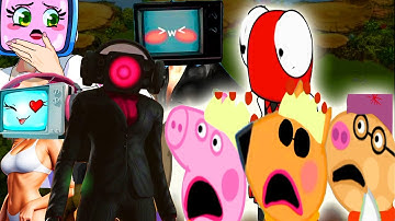 Pizza Tower Screaming Meme Peppa Pig Skibidi Toilet TV Wonam | Screaming pizza Tower Skibidi Toilet