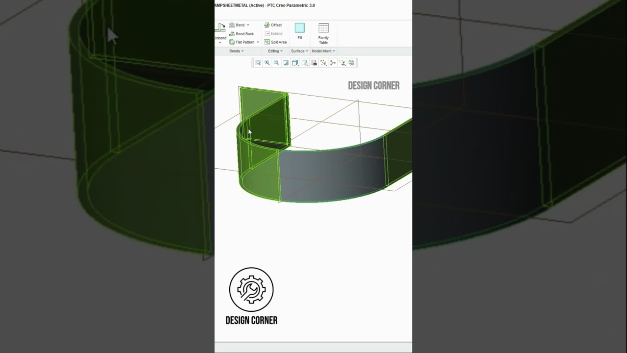 Split & Unbend Clamp Sheet Symmetrically in Creo  Quick Guide 