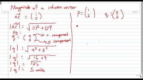 Magnitude Of A Column Vector