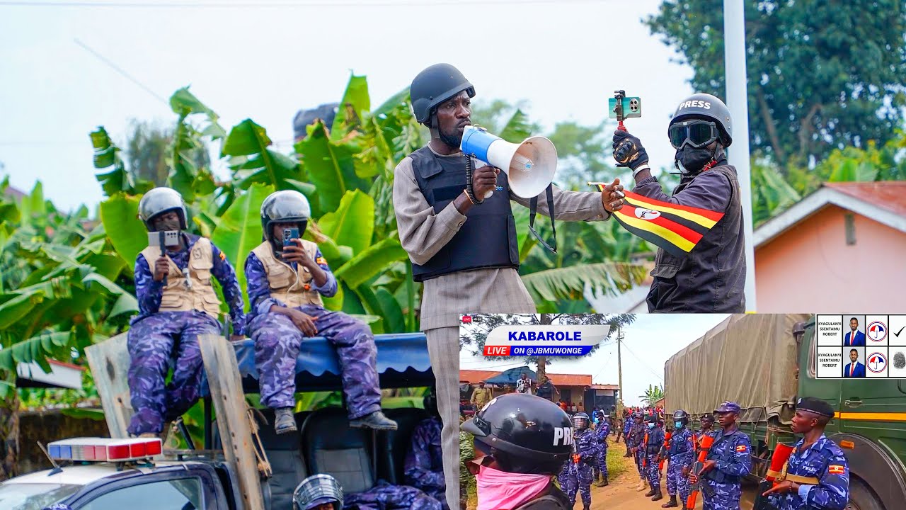 Fearless: Bobi Wine Addresses Police Officers at Kabarole Roadblock