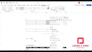 Creating and Modifying Tables - MS Word
