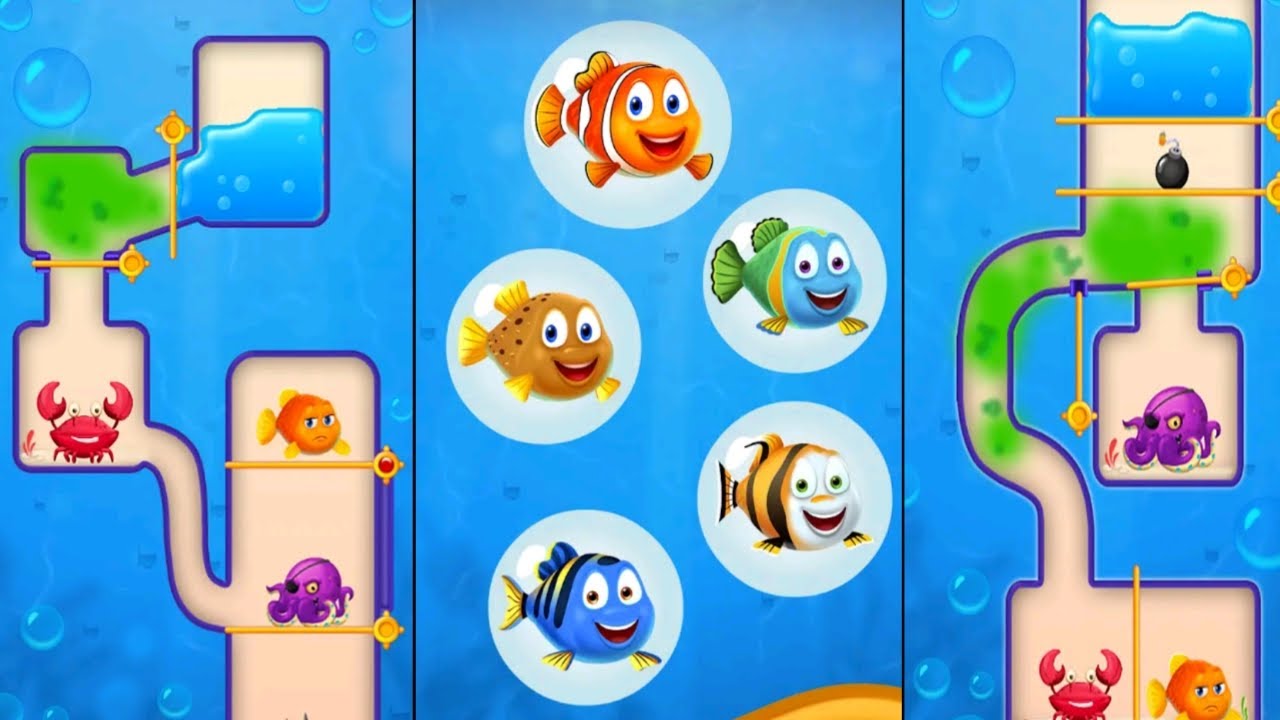 Save The Fish - Pull The Pin Game - Gameplay Walkthrough Part 1 Levels 1-25 (Android) Save fish Game
