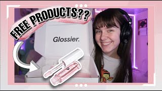 GLOSSIER UNBOXING + FREE SAMPLES! || SOFT SPOKEN ASMR screenshot 1