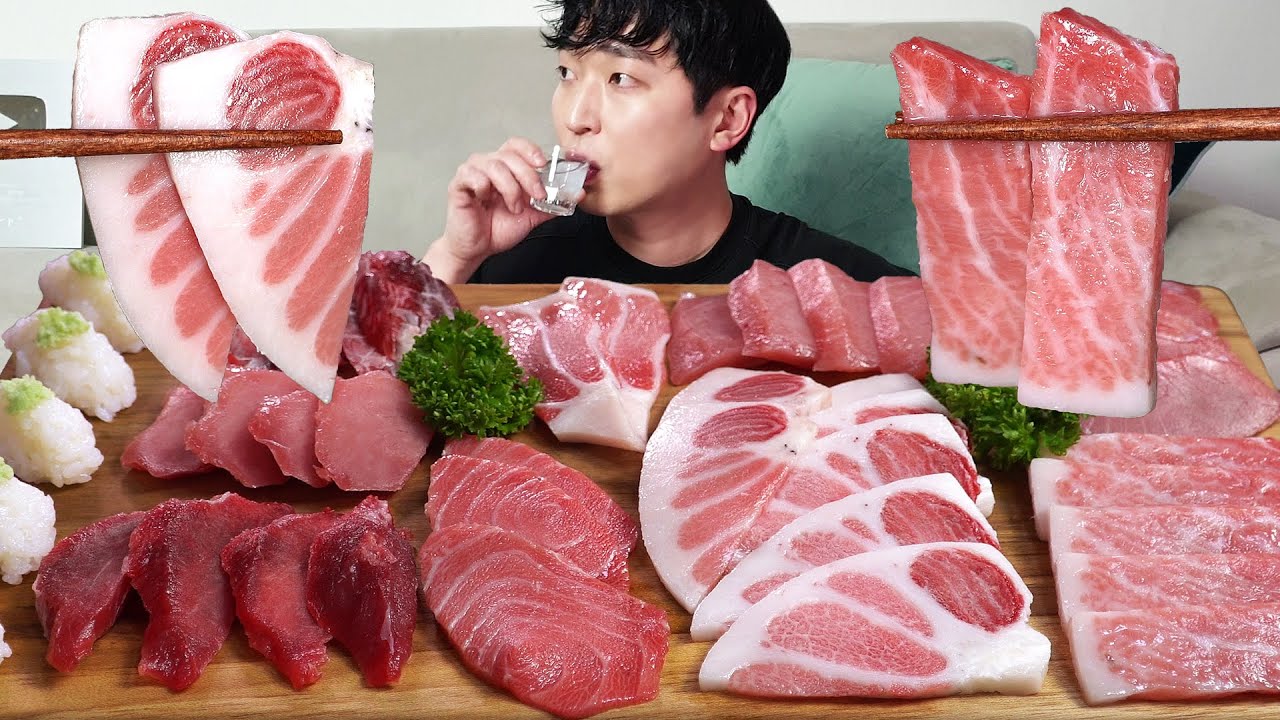 Сырой тунец! Лучшая сырая рыба🐟 MUKBANG REALSOUND ASMR EATINGSHOW