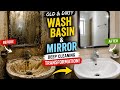 Old Wash Basin And Dirty Mirror Deep Cleaning Transformation Satisfying Makeover 