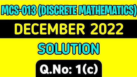 (Part-2) MCS-13 Dec 2022 Solution | Q.No 1(c) | Mcs013 previous year solution | mcs13 important