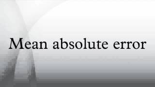 Mean absolute error HD