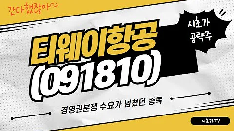 티웨이항공(091810) 경영권분쟁 수요가 넘치는 종목